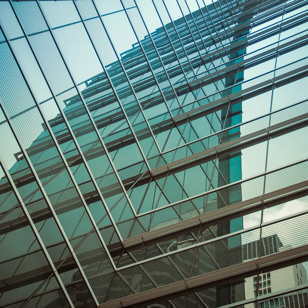 Modern glass office building